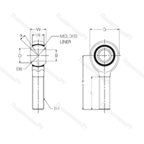 Подшипник скольжения сферический RBM 20E от производителя  NMB