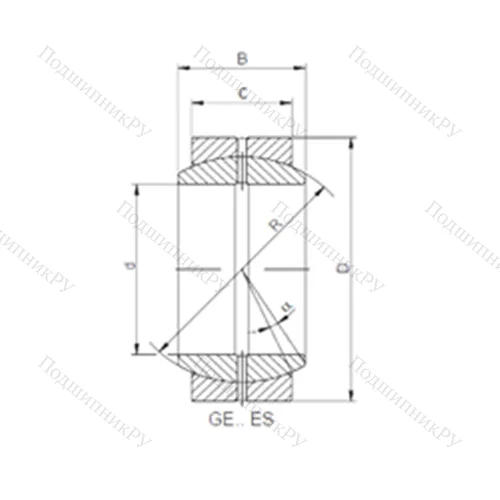 Подшипник скольжения сферический GE 018/32 XES от производителя  CX