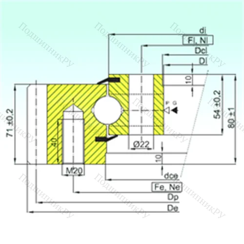 Подшипник шариковый опорно-поворотный EB 1.25.1355.201-2STPN
