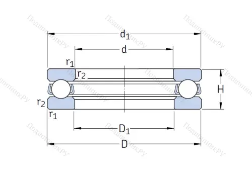 Упорный шариковый подшипник 51104 от производителя  SKF