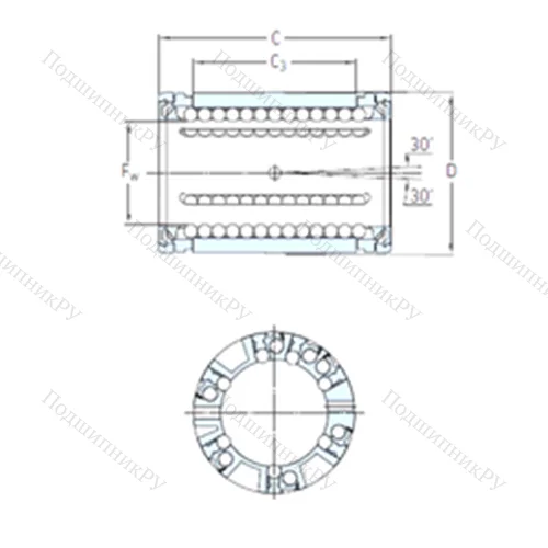 Подшипник шариковый линейный LBCD 40 A-2LS от производителя  SKF