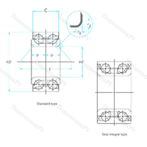 Подшипник шариковый радиально-упорный 36BWD 04