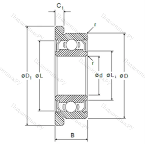 Подшипник шариковый радиальный LF-1260ZZ от производителя  NMB Подшипник шариковый радиальный LF-1260ZZ от производителя  NMB