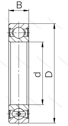Шариковый однорядный подшипник 180604 (62304 2RS) в Москве
