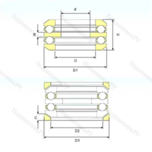 Подшипник шариковый упорный 54209 U 209 от производителя  ISB