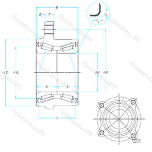 Подшипник роликовый радиально-упорный NTF 50KWH 01B