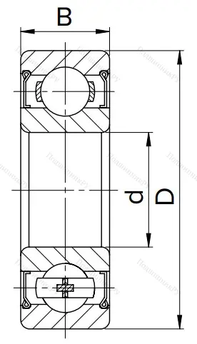 Миниатюрный шариковый подшипник MR 126 ZZ