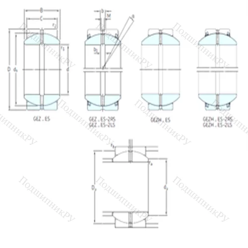 Подшипник скольжения сферический GEZ 200ES-2LS от производителя  SKF