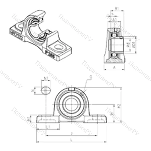 Подшипниковый узел шариковый радиальный USP 211