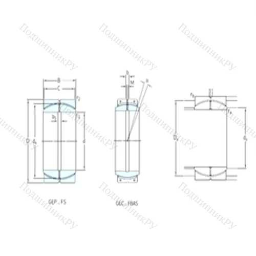 Подшипник скольжения сферический GEC 750FBAS от производителя  SKF