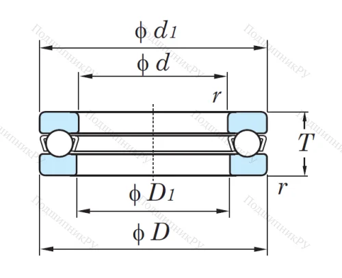 Упорный шариковый подшипник 51104 от производителя  KOYO