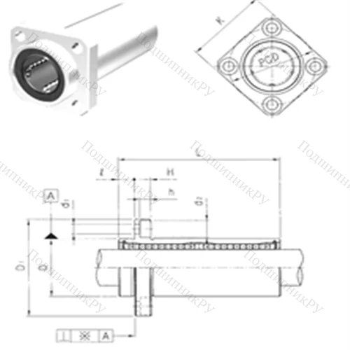 Подшипник шариковый линейный LMEKP 50L от производителя  Samick