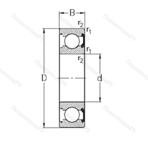 Подшипник шариковый радиальный 6219-2RSR от производителя  NKE
