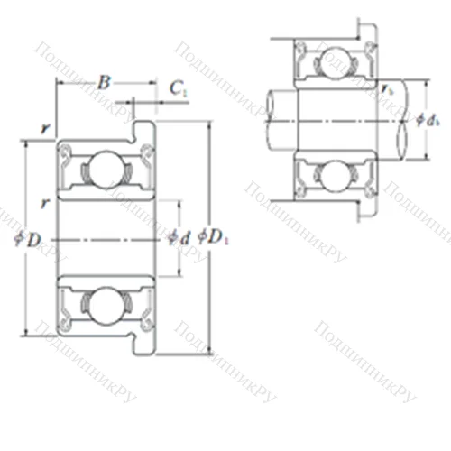 Подшипник шариковый радиальный F 689ZZ 1