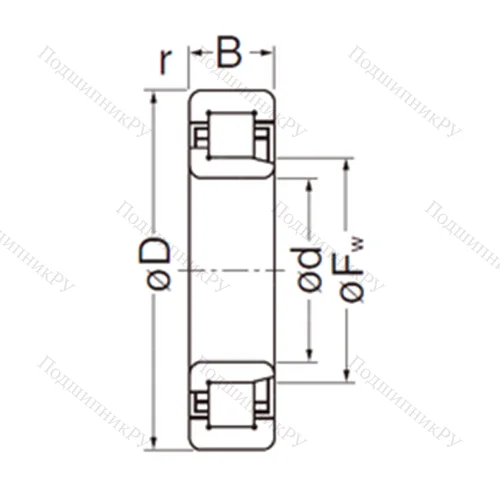 Подшипник роликовый радиальный NJ 312EG