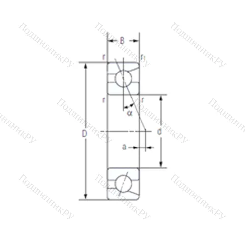 Подшипник шариковый радиально-упорный 7003AC