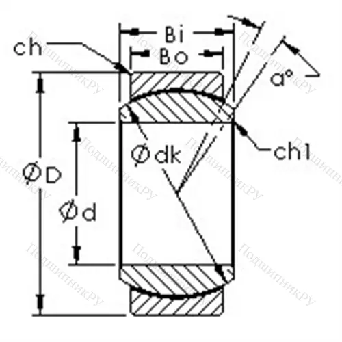 Подшипник скольжения сферический GE 50N
