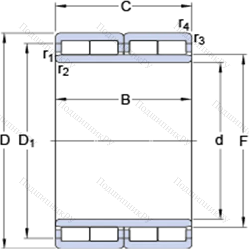 Четырёхрядные цилиндрические роликоподшипники 635043 от производителя  SKF