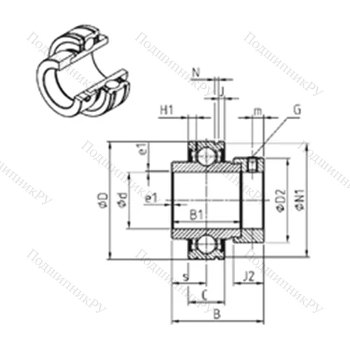 Подшипник шариковый радиальный CEX 209-26 от производителя  SNR Подшипник шариковый радиальный CEX 209-26 от производителя  SNR