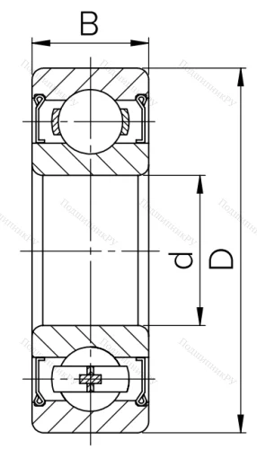 Шариковый однорядный подшипник 80105 (6005 ZZ) в Москве