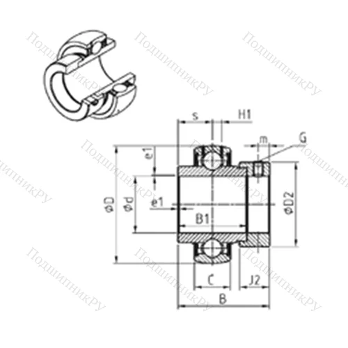 Подшипник шариковый радиальный EX 212-36 от производителя  SNR