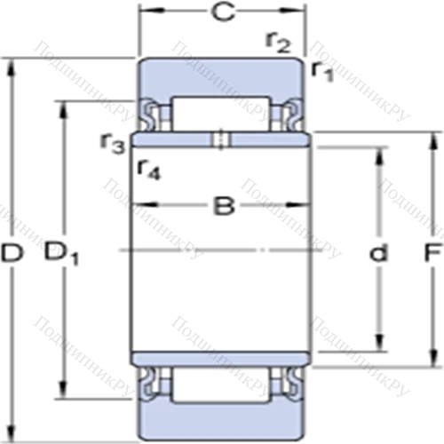 Опорные ролики на основе роликоподшипников без фланцевых колец, с внутренним кольцом NA 2201.2RSX от производителя  SKF