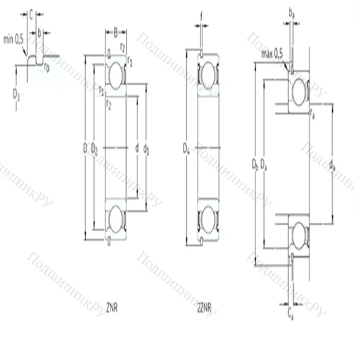 Подшипник шариковый радиальный 211-ZNR от производителя  SKF