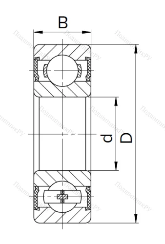 Миниатюрный шариковый подшипник 1000094 2RS (619/4 2RST) в Москве