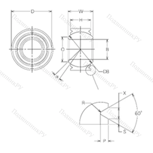 Подшипник скольжения сферический MBW 14VCR от производителя  NMB