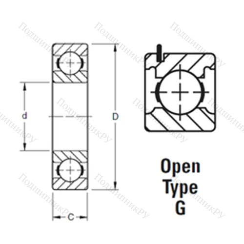 Подшипник шариковый радиальный 204KG