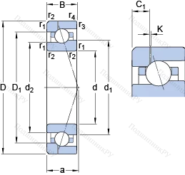Подшипник 7005 CE/P 4AH 1 в Москве