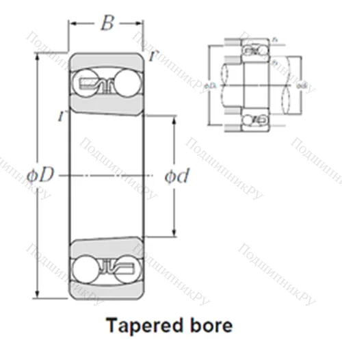 Подшипник шариковый радиальный самоцентрирующийся 1319SK