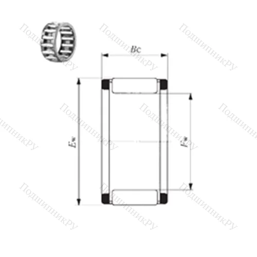 Подшипник игольчатый радиальный KT 303818 EG