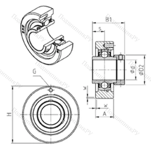 Подшипниковый узел шариковый радиальный EXC 315