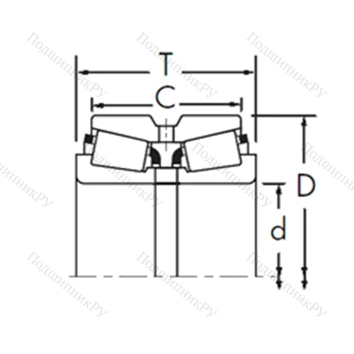 Подшипник роликовый радиально-упорный 3767/3729D+X 1S-3767 от производителя  TIMKEN