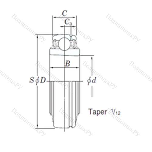 Подшипник шариковый радиальный UKX 07