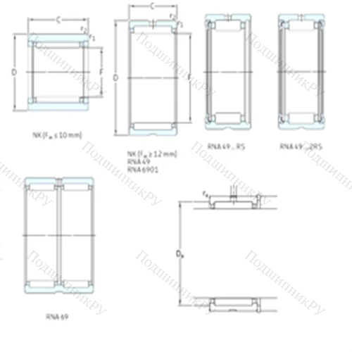Подшипник игольчатый радиальный RNA 4913 от производителя  SKF