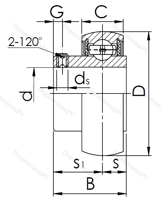 Корпусный подшипник SB 205 в Москве