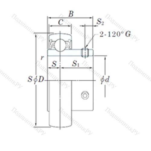 Подшипник шариковый радиальный SU 002S 6