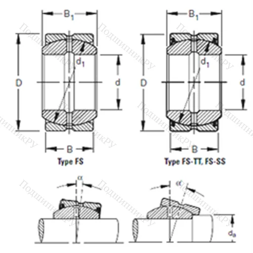 Подшипник скольжения сферический 90FS 130 от производителя  TIMKEN