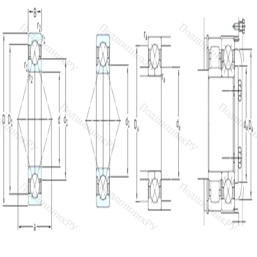 Подшипник шариковый радиально-упорный с четырёхточечным контактом QJ 314N 2PHAS