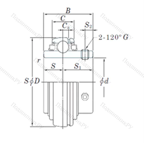 Подшипник шариковый радиальный UC 320-63L 3