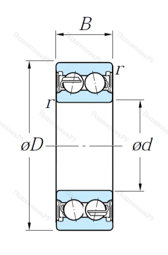 Двухрядный шариковый подшипник 5308 2RS от производителя  KOYO Двухрядный шариковый подшипник 5308 2RS от производителя  KOYO