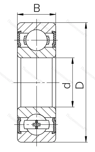 Шариковый однорядный подшипник 1000816 2RS (61816 2RS) в Москве