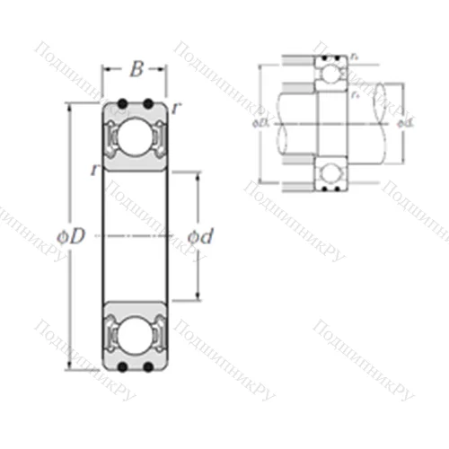 Подшипник шариковый радиальный AC-6302LLB