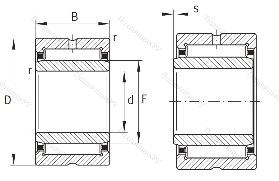 Игольчатый подшипник NA 6903 от производителя  INA