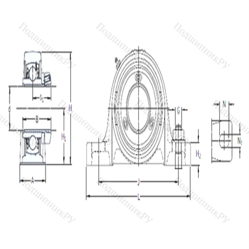 Подшипниковый узел шариковый радиальный SY 2.3/16 PF/AH от производителя  SKF