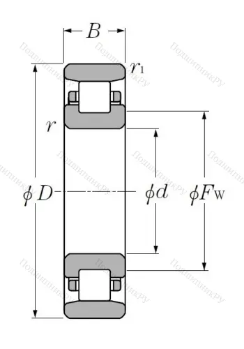 Роликовый цилиндрический подшипник N 211 от производителя  NTN