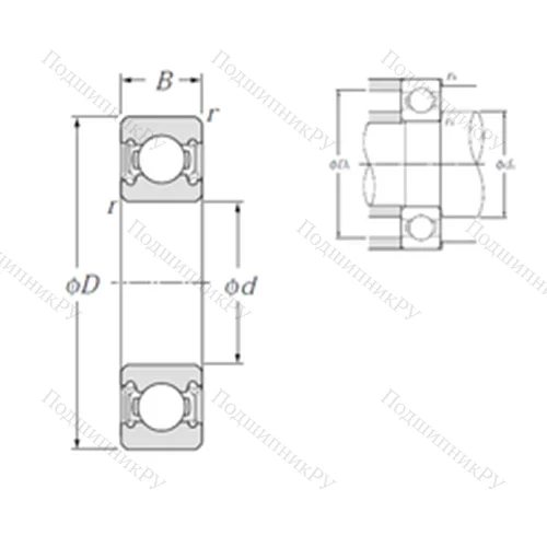 Подшипник шариковый радиальный 6311LLU