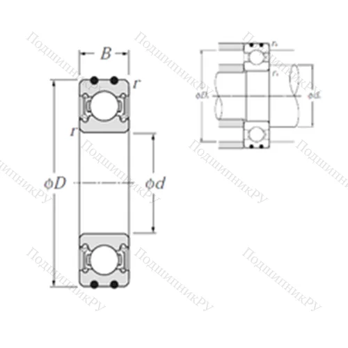 Подшипник шариковый радиальный AC-6303LLU